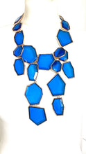Load image into Gallery viewer, Blue Abstract Resin Statement Necklace
