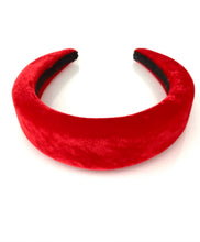 Load image into Gallery viewer, Red Velvet Padded Headband
