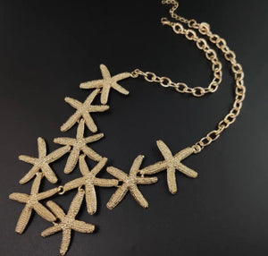 Gold Starfish Statement Necklace