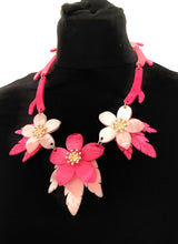 Load image into Gallery viewer, Pink Floral Statement Necklace
