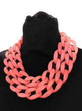 Load image into Gallery viewer, Pink Two Row Chain Statement Necklace
