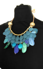 Load image into Gallery viewer, Chunky Blue Layered Bead Necklace
