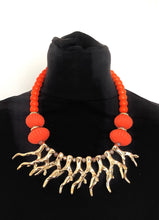 Load image into Gallery viewer, Orange Coral Branch Necklace
