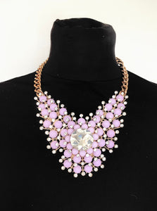 Lilac Jewelled Statement Necklace