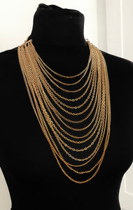 Gold Waterfall Chain Necklace