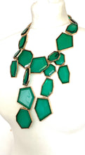 Load image into Gallery viewer, Green Abstract Resin Statement Necklace
