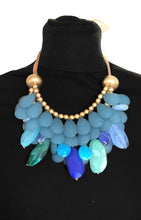 Load image into Gallery viewer, Chunky Blue Layered Bead Necklace
