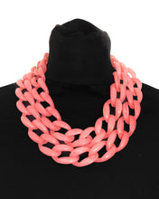 Load image into Gallery viewer, Pink Two Row Chain Statement Necklace
