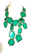 Load image into Gallery viewer, Green Abstract Resin Statement Necklace
