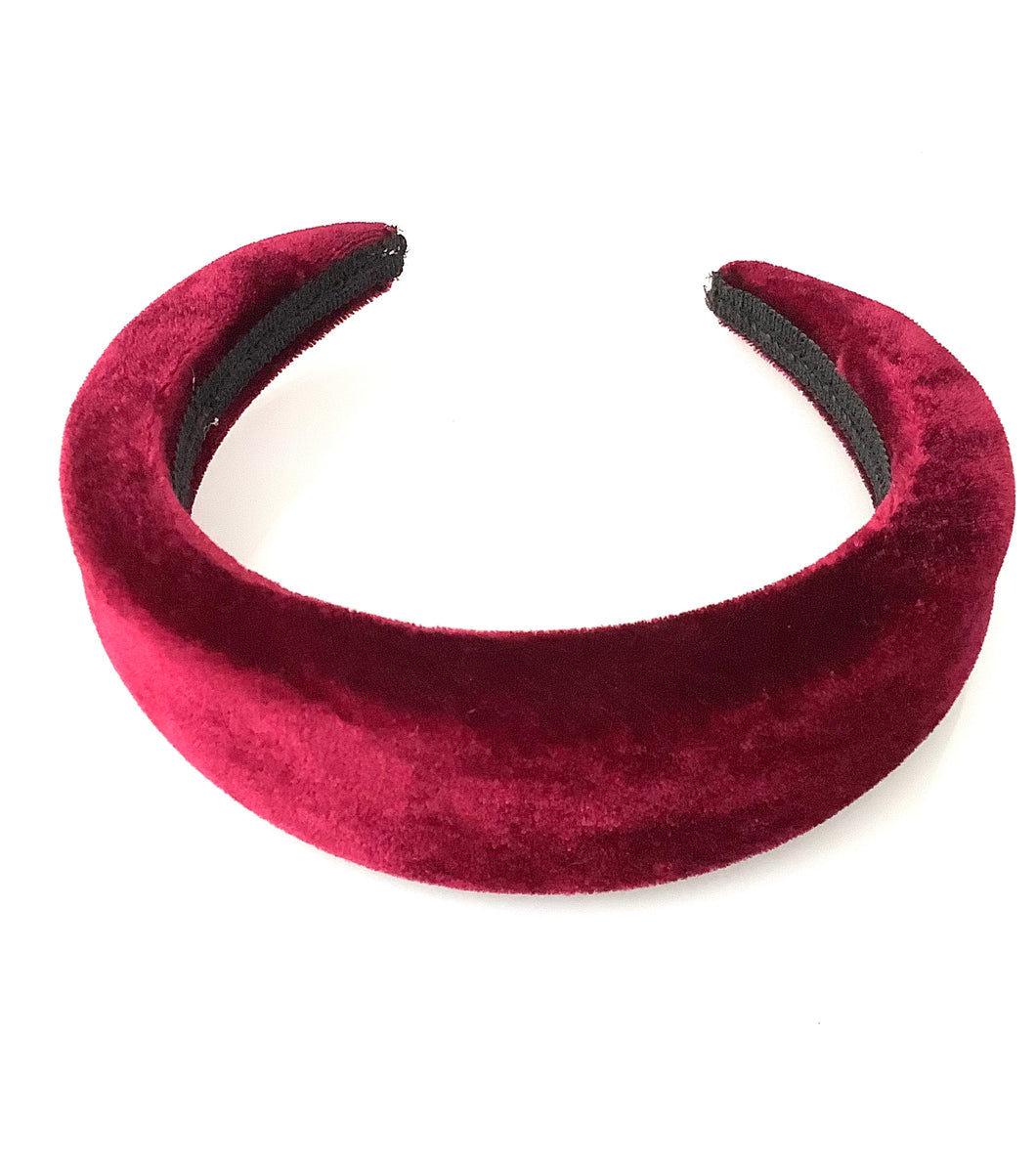 Burgundy Velvet Padded Headband