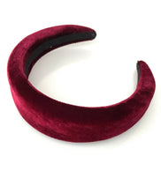 Load image into Gallery viewer, Burgundy Velvet Padded Headband
