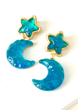 Load image into Gallery viewer, Blue Celestial Star Earrings
