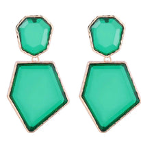 Load image into Gallery viewer, Green Resin Drop Earrings
