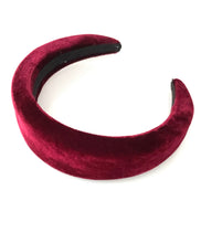 Load image into Gallery viewer, Burgundy Velvet Padded Headband
