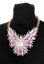 Load image into Gallery viewer, Lilac Jewelled Statement Necklace
