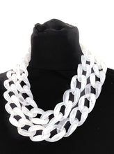 Load image into Gallery viewer, White Two Row Chain Statement Necklace
