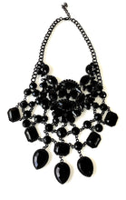 Load image into Gallery viewer, Black Jewelled Layered Statement Necklace
