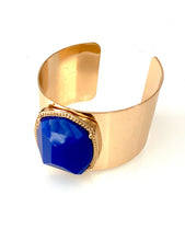 Load image into Gallery viewer, Blue Stone Cuff Bangle
