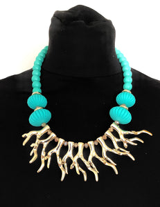Turquoise Coral Branch Necklace