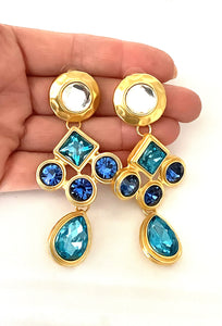 Turquoise Teardrop Jewel Earrings