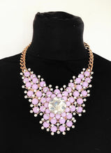 Load image into Gallery viewer, Lilac Jewelled Statement Necklace
