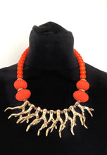 Load image into Gallery viewer, Orange Coral Branch Necklace
