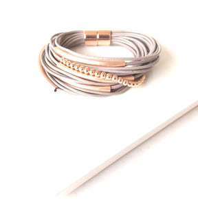 Taupe and Rose Gold Magnetic Bracelet