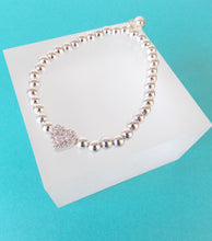 Load image into Gallery viewer, Silver Crystal Heart Stretch Bracelet
