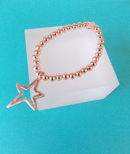 Rose Gold Stretch Star Bracelet