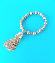 Load image into Gallery viewer, Silver Stretch Tassel Bracelet
