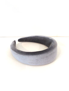 Grey Velvet Padded Headband