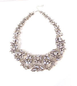 Silver Crystal Rhinestone Necklace