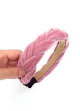 Load image into Gallery viewer, Pink Velvet Plait Style Headband
