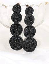 Load image into Gallery viewer, Black Rhinestone Four Tier Statement Earrings
