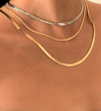 Load image into Gallery viewer, Layered Gold and Silver Herringbone Necklace
