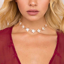 Load image into Gallery viewer, Gold Crystal Star Choker Necklace
