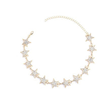 Load image into Gallery viewer, Gold Crystal Star Choker Necklace

