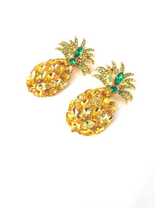 Yellow Jewelled Pineapple Earrings