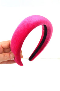 Cerise Pink Velvet Padded Headband