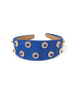 Royal Blue Wide Jewelled Headband