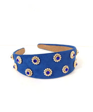 Load image into Gallery viewer, Royal Blue Wide Jewelled Headband
