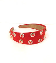 Load image into Gallery viewer, Red Wide Jewelled Headband
