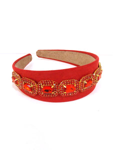 Red Jewelled Handmade Headband