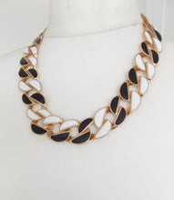 Load image into Gallery viewer, Black and White Enamel Chain Link Necklace

