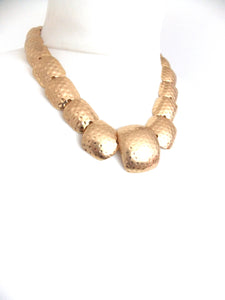 Gold Hammered Style Necklace