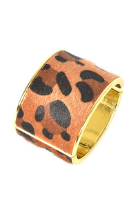 Brown Leopard Print Bangle Bracelet