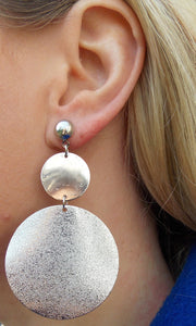 Silver Double Disc Earrings