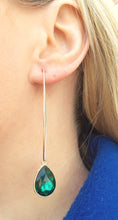 Load image into Gallery viewer, Emerald Green Pull Through Earrings
