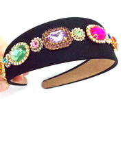 Load image into Gallery viewer, Multi Coloured Jewelled Handmade Headband
