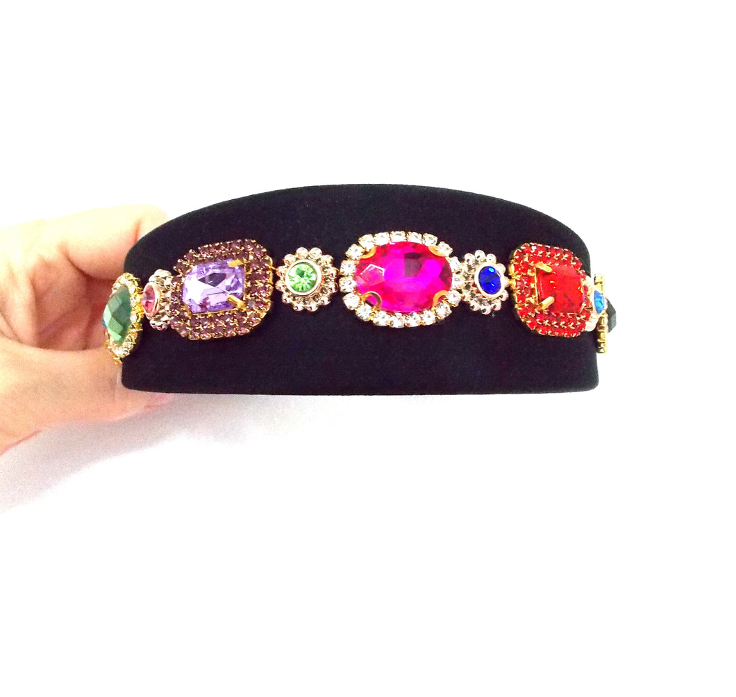 Multi Coloured Jewelled Handmade Headband